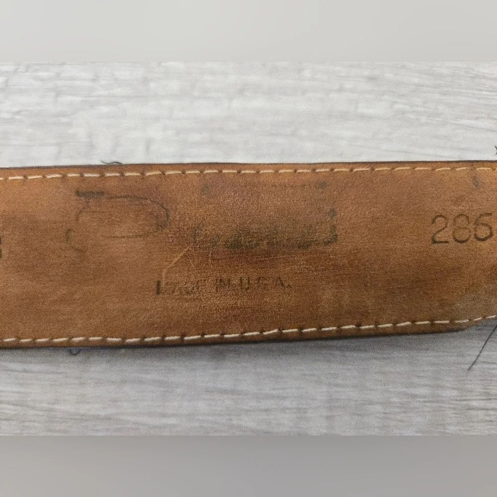 Vintage Belt USA Brown Men's Size 36 No buckle Unsure Of Brand